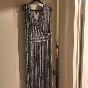 Talbots Navy and White Maxi Dress